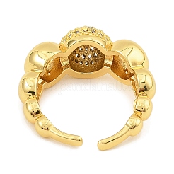Brass Micro Pave Cubic Zirconia Cuff Rings for Women&nbsp;RJEW-S392-08G