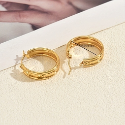 304 Stainless Steel Minimalist Round Hoop Earrings &nbsp;MS5537