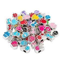70Pcs 7 Style UV Plating Acrylic European Beads&nbsp;OACR-LS0001-03