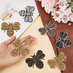 12Pcs 6 Styles Bees Hotfix Rhinestone Iron on Patches Appliques&nbsp;DIY-CP0009-67