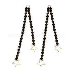 Brass Pave Rhinestone Chain with Star Big Pendants&nbsp;KK-N216-421-02LG