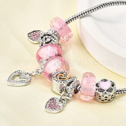 Alloy Enamel European Beads Charm Bracelets&nbsp;BJEW-F495-14P