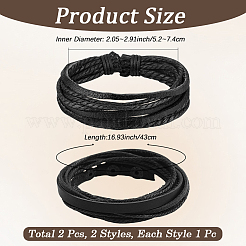 1Pc Cowhide Leather Cord Multi-strand Bracelets&nbsp;BJEW-CL0001-48B