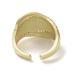 Brass Micro Pave Cubic Zirconia Open Cuff Ring&nbsp;RJEW-K256-50G