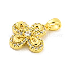 Brass Micro Pave Clear Cubic Zirconia Pendants&nbsp;KK-P263-06B-G