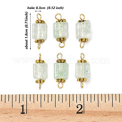 10Pcs Transparent Crackled Glass Cube Connector Charms&nbsp;PALLOY-JF03945