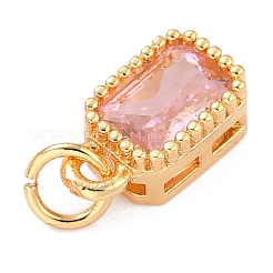 Real 18K Gold Plated Brass Inlaid Cubic Zirconia Charms&nbsp;ZIRC-L100-075G