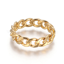 Unisex 304 Stainless Steel Rings&nbsp;X-RJEW-L092-01G-17mm