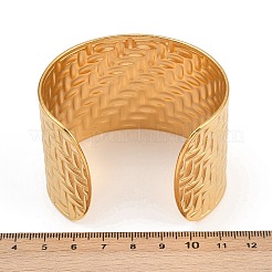 Braided 304 Stainless Steel Cuff Bangles for Women&nbsp;BJEW-P362-04G