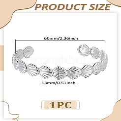 1Pc Stainless Steel Open Cuff Bangles for Women&nbsp;BJEW-LP0003-48A
