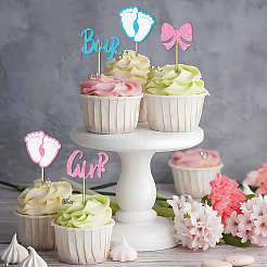 Paper & Glitter Sequins Cake Toppers with Bamboo Stick&nbsp;DIY-WH20088-001