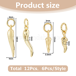 12Pcs 2 Styles Rack Plating Brass Pendants&nbsp;KK-HS0015-49