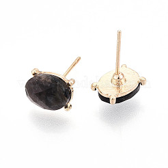 Natural Labradorite Stud Earrings&nbsp;EJEW-N057-01B