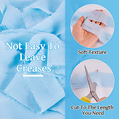 4 Rolls 4 Colors Frayed Polyester Ribbon&nbsp;OCOR-TA0002-87C