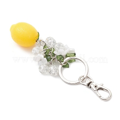 Opaque Resin & Spray Painted Crackle Glass Keychains&nbsp;KEYC-JKC01343-01