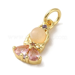 Brass Micro Pave Colorful Cubic Zirconia Glass Pendants&nbsp;X-KK-R162-026I-G
