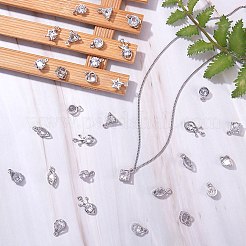 48Pcs 12 Style Alloy Cubic Zirconia Charms&nbsp;ZIRC-SZ0001-44