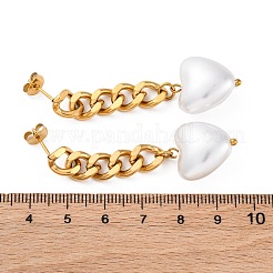 304 Stainless Steel Heart Stud Earrings&nbsp;EJEW-Z082-01G