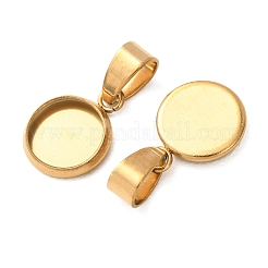 304 Stainless Steel Pendant Cabochon Settings&nbsp;STAS-L282-010G-02