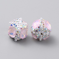 Handmade Polymer Clay Rhinestone Beads&nbsp;CLAY-WH20005-002A-01