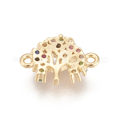 Brass Micro Pave Cubic Zirconia Links&nbsp;ZIRC-L078-007G-NR