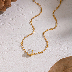 Minimalist Natural Pearl Round Bead Link Bracelets&nbsp;LS-QE4530