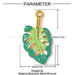 304 Stainless Steel Enamel Pendants&nbsp;STAS-OY003-06G
