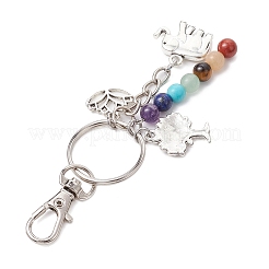 Chakra Natural & Synthetic Gemstone Chips Pendant Decorations&nbsp;KEYC-JKC00943