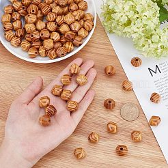 100Pcs Bicone Unfinished Natural Wood Beads&nbsp;WOOD-OC0002-48