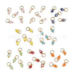40Pcs 8 Colors Glass Charms&nbsp;PALLOY-JF04213-01