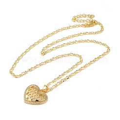 Brass Micro Pave Clear Cubic Zirconia Pendant Necklaces for Women&nbsp;LS-NJEW-S429-05G-01
