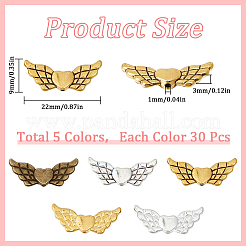 150Pcs 5 Colors Tibetan Style Alloy Angeltee Beads&nbsp;FIND-SC0009-30