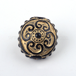 Flat Round Plating Acrylic Beads&nbsp;PACR-Q102-185B