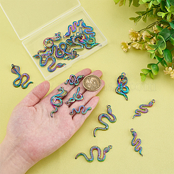 4 Bags 2 Styles Rainbow Color Alloy Pendants&nbsp;FIND-ME0001-85