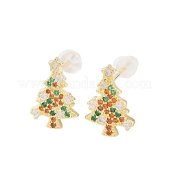925 Sterling Silver Cubic Zirconia Stud Earrings&nbsp;EJEW-F394-01B-G
