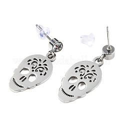 201 Stainless Steel Dangle Stud Earrings&nbsp;LS-EJEW-T008-JN734