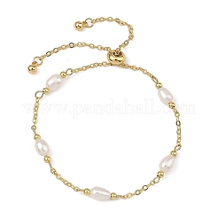 Natural Cultured Freshwater Pearl Beads Slider Bracelets&nbsp;BJEW-JB14195