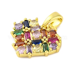 Brass Micro Pave Cubic Zirconia Pendants&nbsp;LS-KK-A232-03G