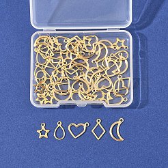 60Pcs 5 Styles 304 Stainless Steel Charms&nbsp;STAS-FS0001-87