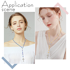 12Pcs 4 Colors Alloy & AB Color Heart Acrylic Link Chain Rosary Bead Necklaces&nbsp;NJEW-GO0001-20