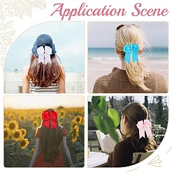 Bowknot Polyester Alligator Hair Clips for Women Girls&nbsp;OHAR-CP0001-26A
