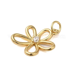Rack Plating Brass & Clear Cubic Zirconia  Pendants&nbsp;KK-S372-18G