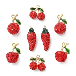 8Pcs 4 Styles Polymer Clay Rhinestone Pendants&nbsp;CLAY-CJ0002-11