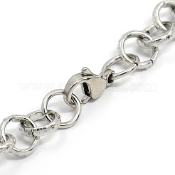 Tarnish Resistant Fashionable 304 Stainless Steel Engraved Bubbles Cable Chain Bracelets&nbsp;STAS-A028-B087P