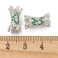925 Sterling Silver Micro Pave Cubic Zirconia Screw Clasps&nbsp;STER-U001-01P