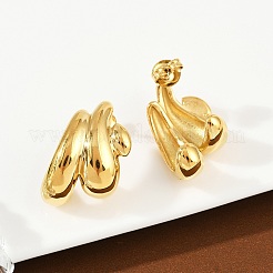 304 Stainless Steel Nuggets Stud Earrings&nbsp;EJEW-K268-28G