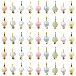 100Pcs 10 Colors Glass Pendants&nbsp;PALLOY-YW00100
