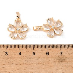 Brass & Clear Cubic Zirconia Pendants&nbsp;KK-G558-05G