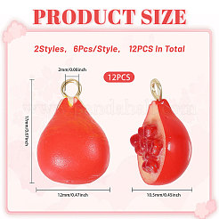 12Pcs 2 Styles Opaque Resin Pendants&nbsp;RESI-CA0001-76