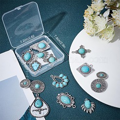 16Pcs 8 Styles Synthetic Turquoise Pendants&nbsp;FIND-SC0003-47